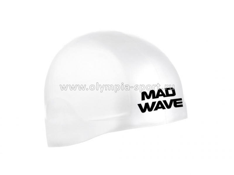 Шапочка для плавания Mad Wave R-CAP FINA Approved, силиконовая White