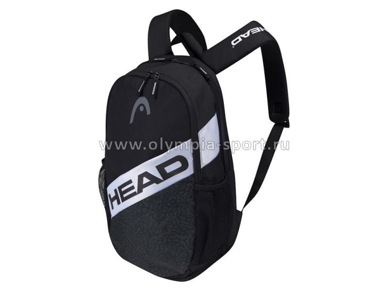 Рюкзак спорт. HEAD Elite Backpack, 283662 (BKWH), с карманом под 1 тен.ракетку, черно-белый