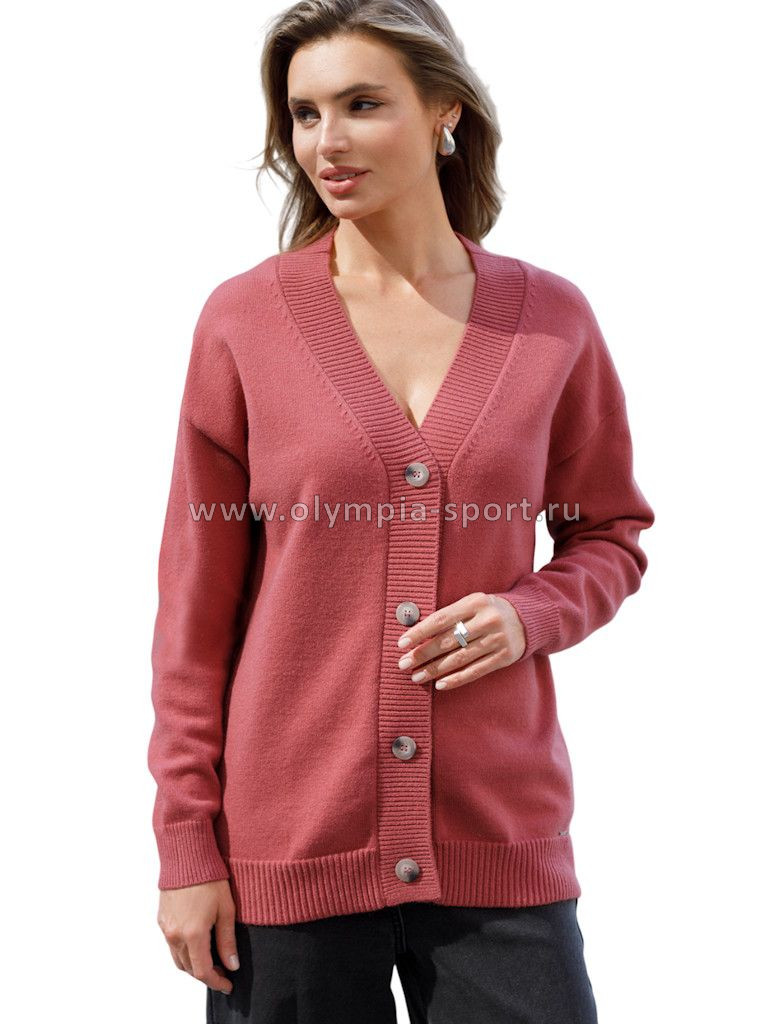 Кардиган женский Vilatte D31.147 темно-коралловый