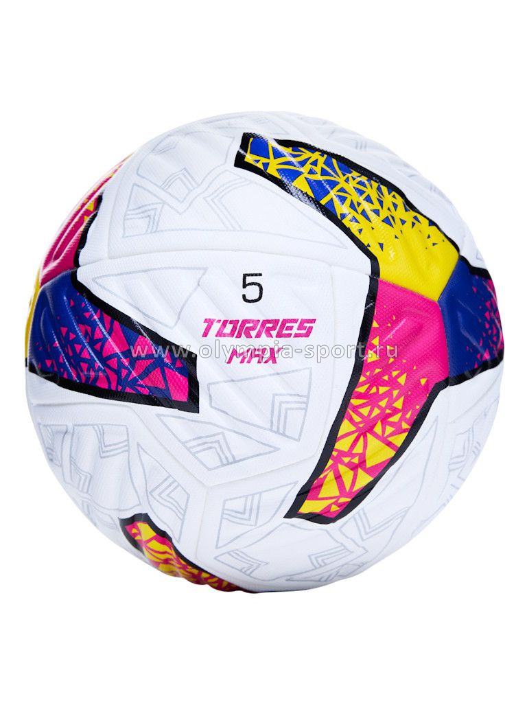 Мяч футбольный TORRES MAX, р.5, ПУ, белый-мультиколор