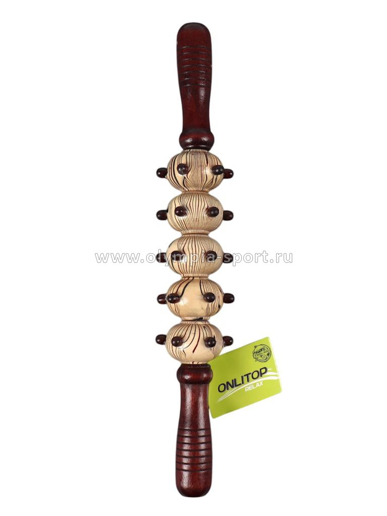 Массажёр деревянный скалка с шипами (36,5*5,8см) OT